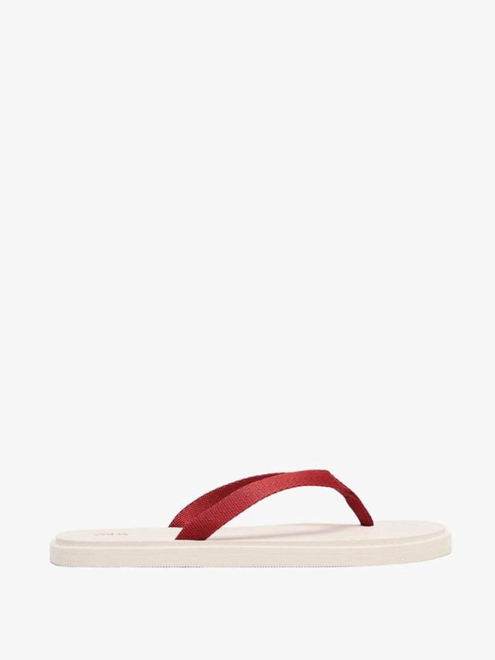 Zara Women's Red Strap Flip Flop with Cream Sole - Picture 1 of 2
